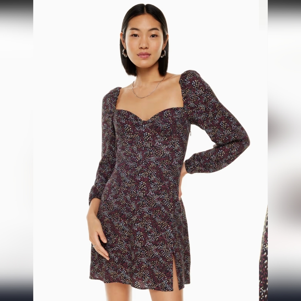 Aritzia Wilfred Novella Dress Black and Wine Red Sz 6